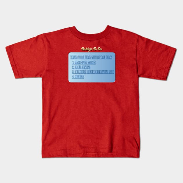 Buddy the Elf to-do list Kids T-Shirt by SaltyCult